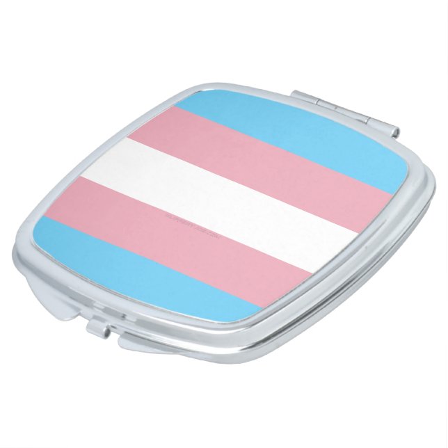 SlipperyJoe's transgender pride flag visibility di Compact Mirror (Turned)
