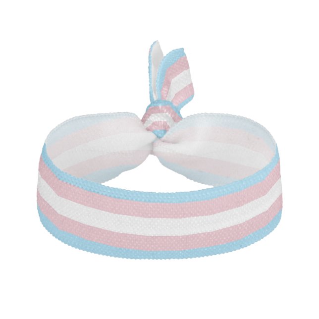 SlipperyJoe's transgender pride flag visibility di Elastic Hair Tie (Front)