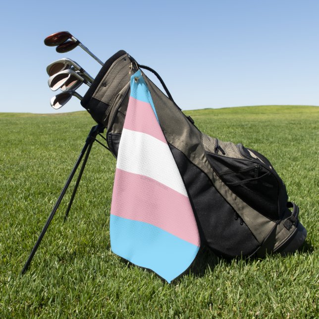 SlipperyJoe's transgender pride flag visibility di Golf Towel (Green)