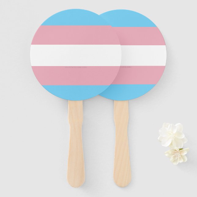 SlipperyJoe's transgender pride flag visibility di Hand Fan (Front and Back)