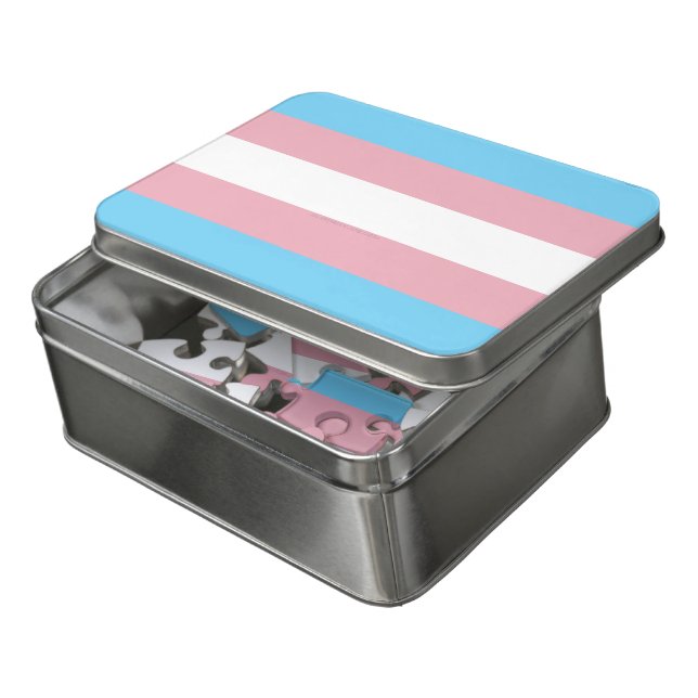 SlipperyJoe's transgender pride flag visibility di Jigsaw Puzzle (Lid Open)