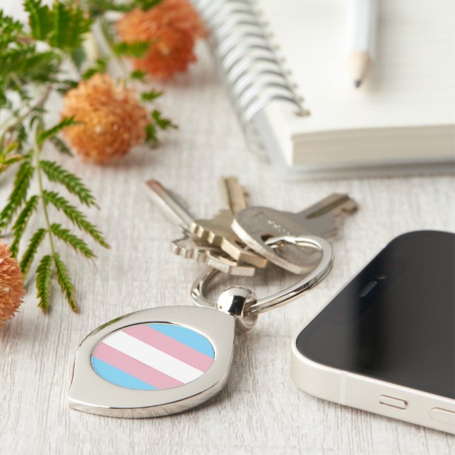 SlipperyJoe's transgender pride flag visibility di Keychain (Side)