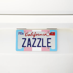 SlipperyJoe's transgender pride flag visibility di License Plate Frame
