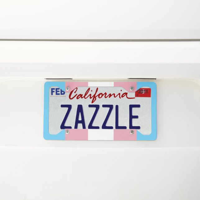 SlipperyJoe's transgender pride flag visibility di License Plate Frame (On Car)