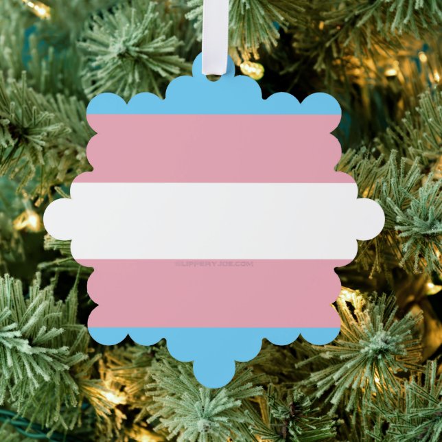 SlipperyJoe's transgender pride flag visibility di Ornament Card (Insitu (Tree))