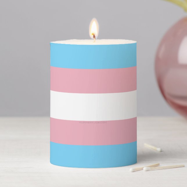SlipperyJoe's transgender pride flag visibility di Pillar Candle (In Situ)