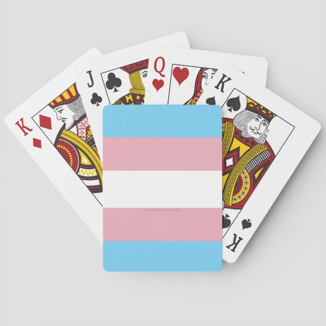 SlipperyJoe's transgender pride flag visibility di Poker Cards (Back)