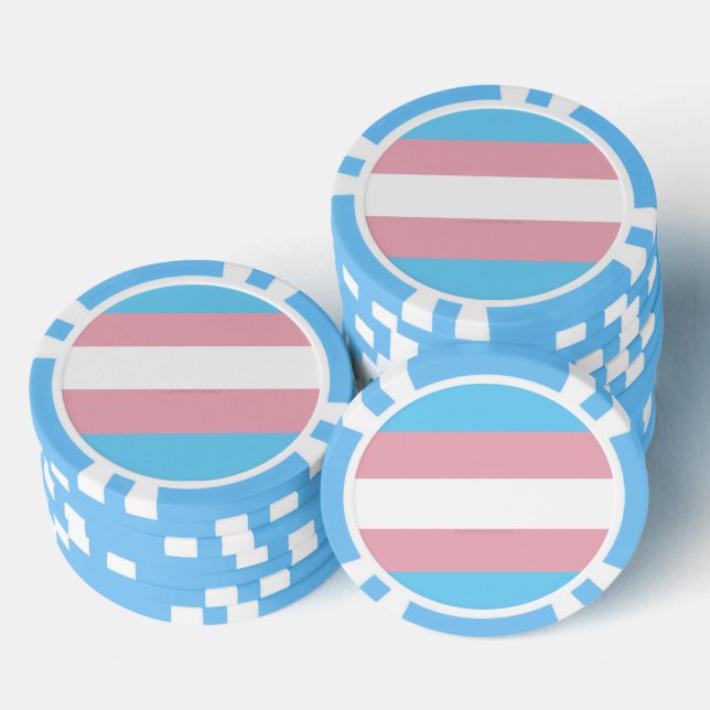 SlipperyJoe's transgender pride flag visibility di Poker Chips (Stack)