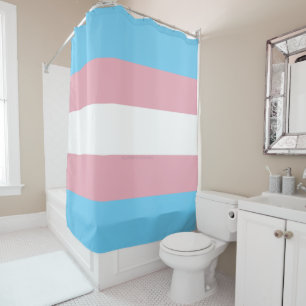 SlipperyJoe's transgender pride flag visibility di Shower Curtain