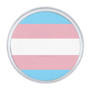 SlipperyJoe's transgender pride flag visibility di Silver Finish Lapel Pin