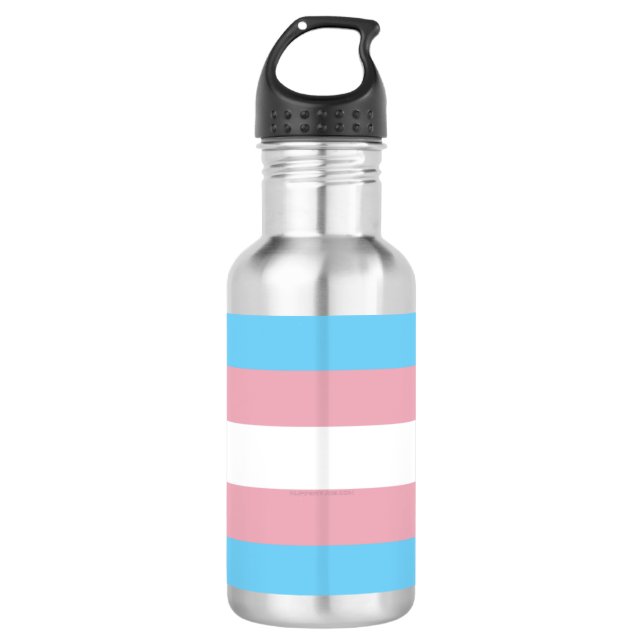 SlipperyJoe's transgender pride flag visibility di Stainless Steel Water Bottle (Front)