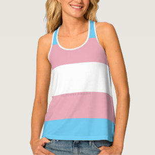 SlipperyJoe's transgender pride flag visibility di Tank Top
