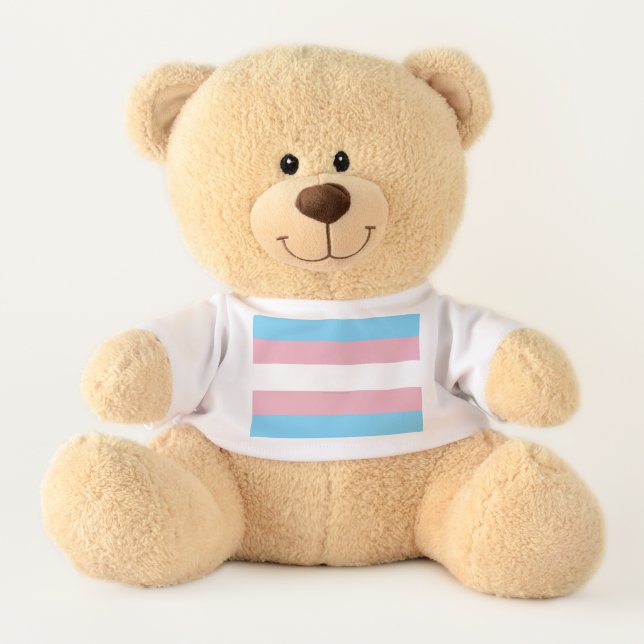 SlipperyJoe's transgender pride flag visibility di Teddy Bear (Front)