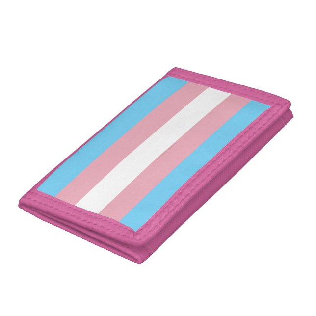 SlipperyJoe's transgender pride flag visibility di Trifold Wallet (Bottom)