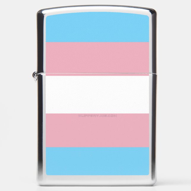 SlipperyJoe's transgender pride flag visibility di Zippo Lighter (Front)