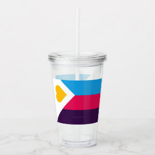 SlipperyJoe's tricolor polyamory pride flag three  Acrylic Tumbler