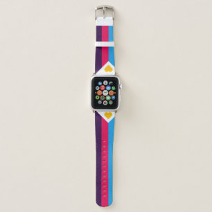 SlipperyJoe's tricolor polyamory pride flag three Apple Watch Band
