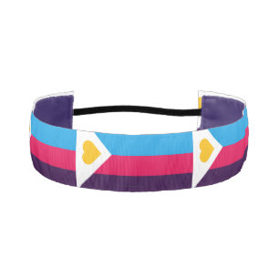 SlipperyJoe's tricolor polyamory pride flag three Athletic Headband