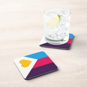 SlipperyJoe's tricolor polyamory pride flag three Beverage Coaster