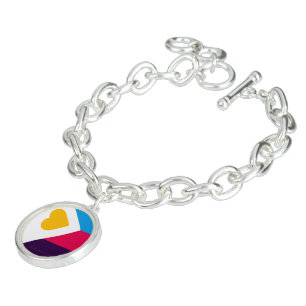 SlipperyJoe's tricolor polyamory pride flag three Bracelet