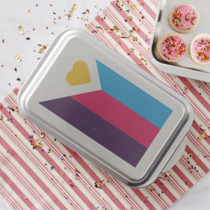 SlipperyJoe's tricolor polyamory pride flag three Cake Pan
