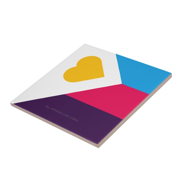 SlipperyJoe's tricolor polyamory pride flag three  Ceramic Tile (Side)