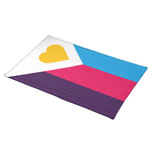 SlipperyJoe's tricolor polyamory pride flag three Cloth Placemat