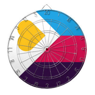 SlipperyJoe's tricolor polyamory pride flag three Dart Board