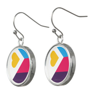 SlipperyJoe's tricolor polyamory pride flag three Earrings