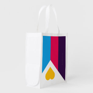 SlipperyJoe's tricolor polyamory pride flag three Grocery Bag
