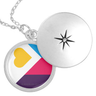 SlipperyJoe's tricolor polyamory pride flag three Locket Necklace