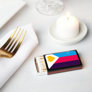 SlipperyJoe's tricolor polyamory pride flag three Matchboxes