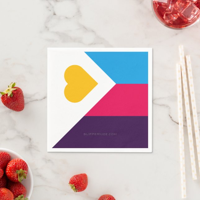 SlipperyJoe's tricolor polyamory pride flag three  Napkins (Insitu)