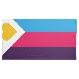 SlipperyJoe's tricolor polyamory pride flag three Pillow Case