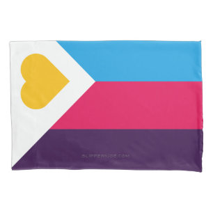 SlipperyJoe's tricolor polyamory pride flag three  Pillow Case