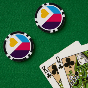 SlipperyJoe's tricolor polyamory pride flag three Poker Chips
