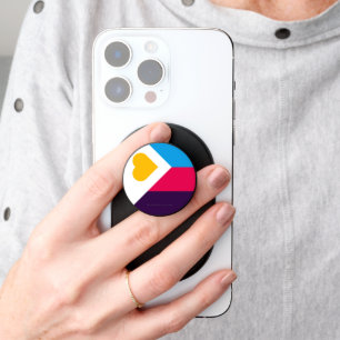 SlipperyJoe's tricolor polyamory pride flag three  PopSocket