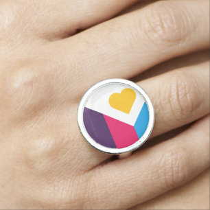 SlipperyJoe's tricolor polyamory pride flag three Ring
