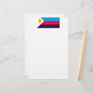 SlipperyJoe's tricolor polyamory pride flag three Stationery