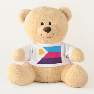 SlipperyJoe's tricolor polyamory pride flag three Teddy Bear