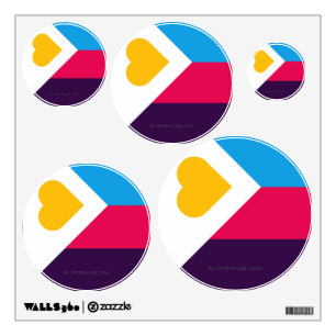 SlipperyJoe's tricolor polyamory pride flag three  Wall Decal