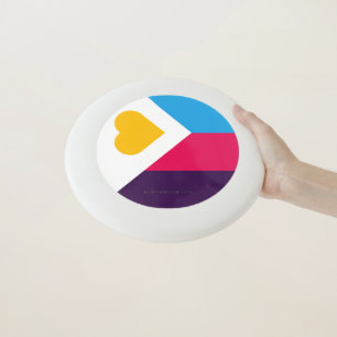 SlipperyJoe's tricolor polyamory pride flag three Wham-O Frisbee