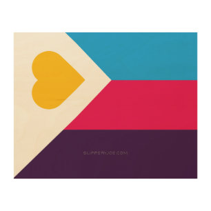 SlipperyJoe's tricolor polyamory pride flag three Wood Wall Art