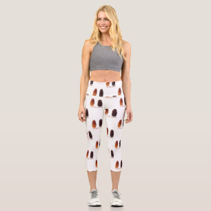 SlipperyJoe's two dates shriveled wrinkled prunes Capri Leggings