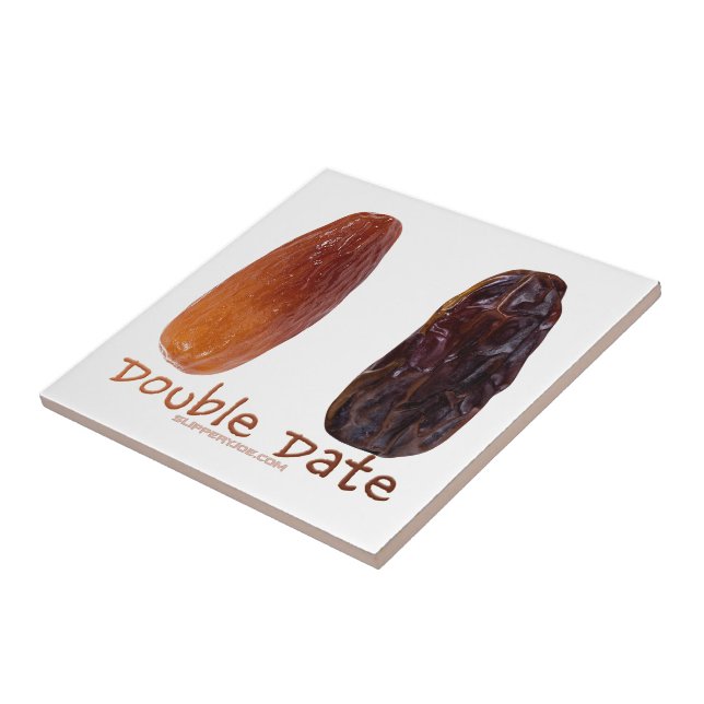 SlipperyJoe's two dates shriveled wrinkled prunes  Ceramic Tile (Side)