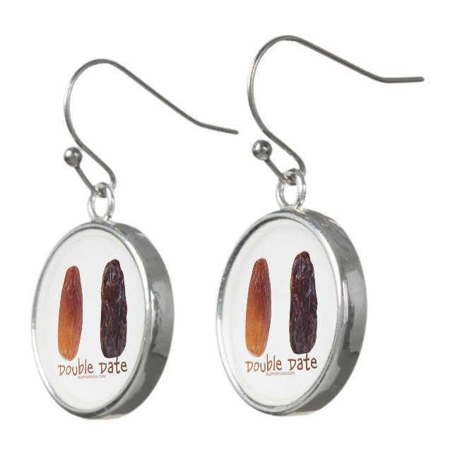 SlipperyJoe's two dates shriveled wrinkled prunes  Earrings (Angled)