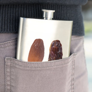 SlipperyJoe's two dates shriveled wrinkled prunes Flask