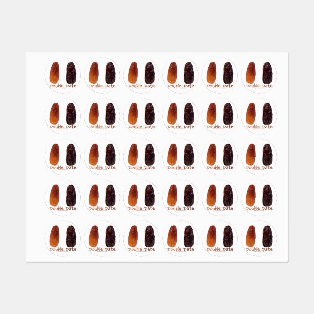 SlipperyJoe's two dates shriveled wrinkled prunes  Labels (Sheet)