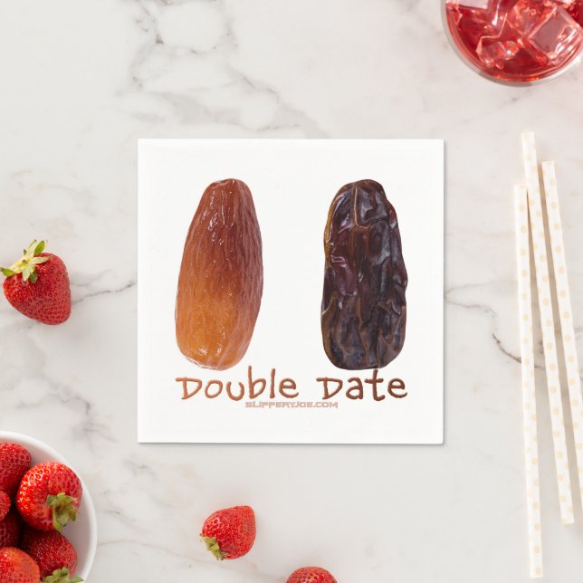 SlipperyJoe's two dates shriveled wrinkled prunes  Napkins (Insitu)