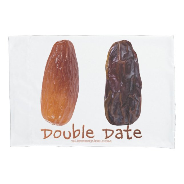 SlipperyJoe's two dates shriveled wrinkled prunes  Pillow Case (Front)